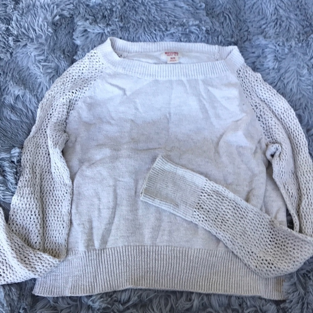 Mesh sleeve knit sweater